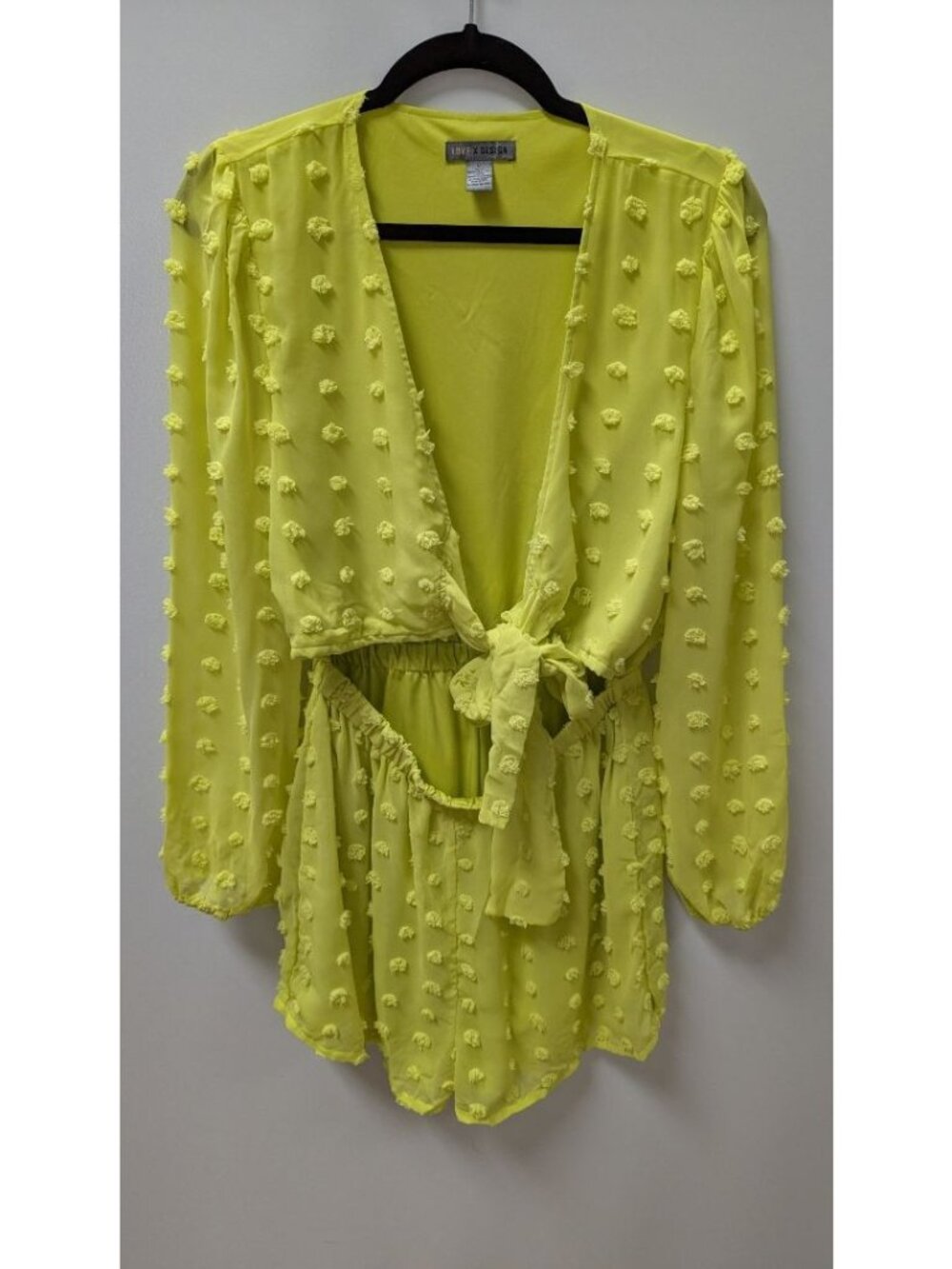 LOVE x DESIGN Electric Yellow Textured Romper